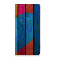 Motorola Moto G62 5G Book Wallet Case Wood Heart - Cadeau voor je Vriend