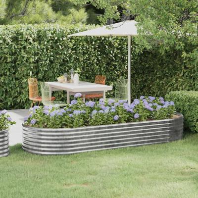 Plantenbak 249x100x36 cm gegalvaniseerd staal zilverkleurig