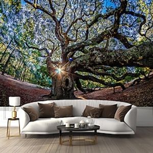 landschap bomen hangende tapijten kunst aan de muur grote tapijten muurschildering decor foto achtergrond deken gordijn thuis slaapkamer woonkamer decoratie Lightinthebox