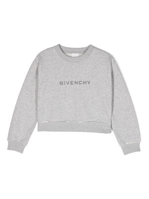 Givenchy Kids sweat à logo brodé - Gris