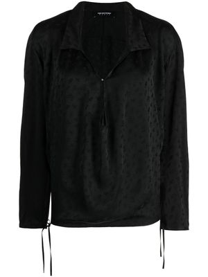 Kiko Kostadinov blouse fleurie à col v - Noir
