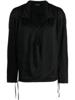Kiko Kostadinov blouse fleurie à col v - Noir Kiko Kostadinov blouse fleurie à col v - Noir
