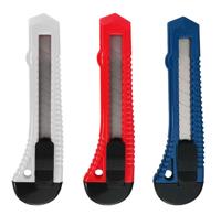 Afbreekmessen 18 mm set van 3 extra grip met veiligheidssluiting - Talentools