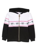 Chiara Ferragni Kids hoodie zippé à imprimé Eyelike - Blanc