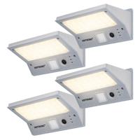 4x Burley - LED Solar Wandlamp met bewegingssensor en schemerschakelaar - 3 lichtstanden - 21LEDs - 3000K - IP65 Waterdicht - Solar buitenlamp