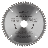 Wolfcraft Handcirkelzaagblad | HM | 56 Zähne | Ø190 x 30mm | 1 stuk - 6624000