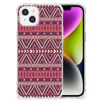 iPhone 14 Doorzichtige Silicone Hoesje Aztec Paars - thumbnail