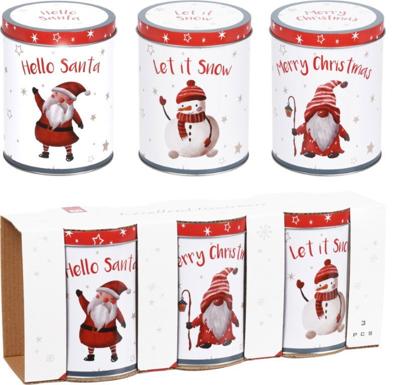 Storage Tin Set/3Pcs X-Mas - Nampook