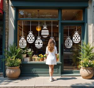 Paaseieren ophangen etalage sticker