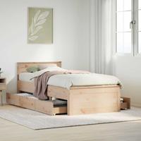 Bedframe met hoofdbord zonder matras grenenhout 75x190 cm