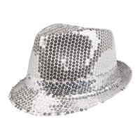 Boland Hoed popster pailetten zilver