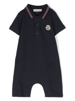 Moncler Enfant combinaison-polo à patch logo - Bleu - thumbnail