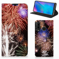 Huawei P30 Lite New Edition Hippe Standcase Vuurwerk - thumbnail