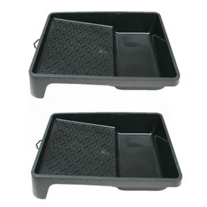4x stuks verfbakjes voor verfrollers/lakrollers zwart tot 18 cm
