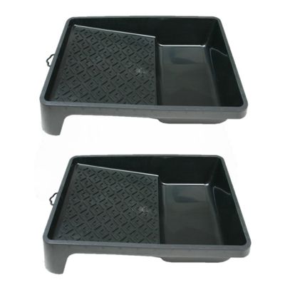 4x stuks verfbakjes voor verfrollers/lakrollers zwart tot 18 cm