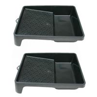 4x stuks verfbakjes voor verfrollers/lakrollers zwart tot 18 cm