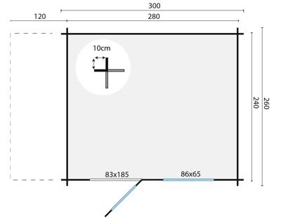 Blokhut - Tuinhuis Lars | 28 mm | vuren Red Class Wood geïmpregneerd