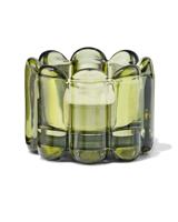 051 Theelichthouder Glas Ribbel Groen (groen)