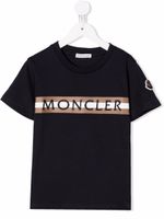 Moncler Enfant t-shirt à logo brodé - Bleu