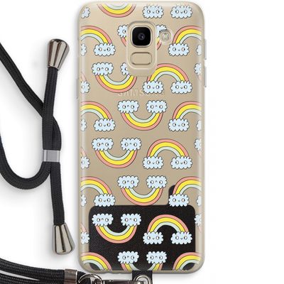 Regenboog: Samsung Galaxy J6 (2018) Transparant Hoesje met koord