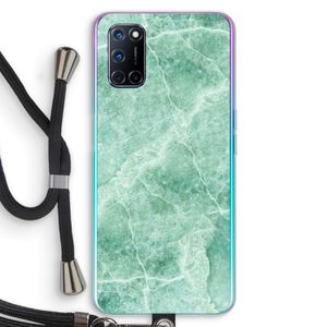 Groen marmer: Oppo A72 Transparant Hoesje met koord
