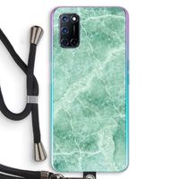 Groen marmer: Oppo A72 Transparant Hoesje met koord