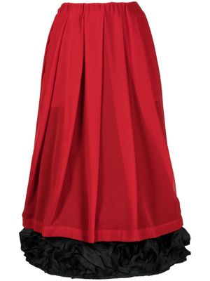 Comme Des Garçons Comme Des Garçons jupe mi-longue à volants - Rouge