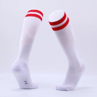 Kinderen voetbal sokken jongens Soccer sok Kid boven knie Plain sokken lange voetbal kousen mannen over knie hoge sok grootte: Kids grootte (wit met