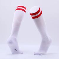 Kinderen voetbal sokken jongens Soccer sok Kid boven knie Plain sokken lange voetbal kousen mannen over knie hoge sok grootte: Kids grootte (wit met