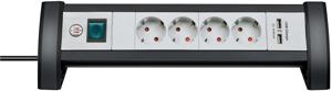 Stekkerdoos Brennenstuhl bureau Premium 4-voudig met schakelaar incl. 2 USB 1,8m wit grijs
