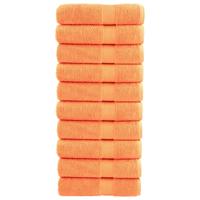 VidaXL Handdoeken solund 10 st 600 g/m² 50x100 cm oranje