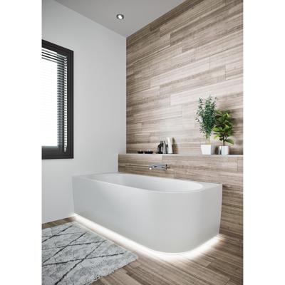 Ligbad Halfvrijstaand Riho Desire Corner Rechts 184x84x60 Acryl Glans Wit met LED Verlichting Incl. Sifon & Pootset