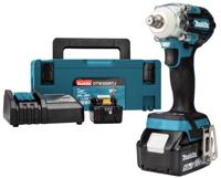 Makita dtw300rtj 18v slagmoersleutel 5,0 ah accu (2 st), snellader, mbox