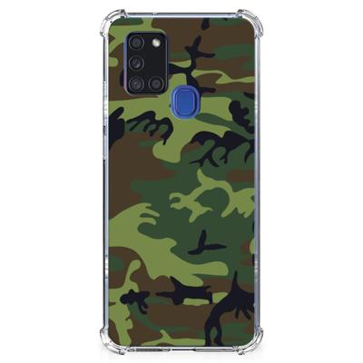 Samsung Galaxy A21s Doorzichtige Silicone Hoesje Army Dark Samsung Galaxy A21s Doorzichtige Silicone Hoesje Army Dark