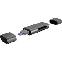 ICY BOX IB-CR200-C, SD/microSD USB 2.0 Card Reader mit Type-C® & -A und Micro-B Anschlüs USB-stick USB-C 2.0 Antraciet (mat)