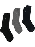Polo Ralph Lauren lot de trois paires de chaussettes à logo brodé - Noir