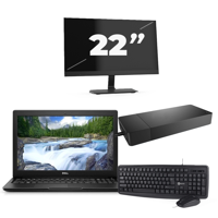 Dell Latitude 3500 - Intel Core i5-8e Generatie - 15 inch - 8GB RAM - 256GB SSD - Windows 11 Home + 1x 22 inch Monitor