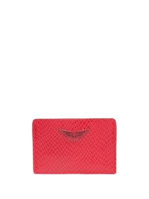Zadig&Voltaire porte-cartes Pass à effet python - Rouge