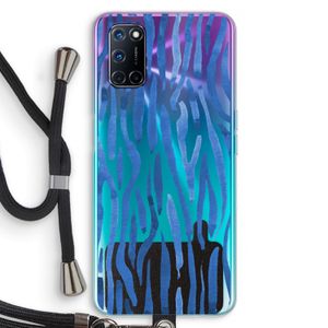 Blauwe nerven: Oppo A72 Transparant Hoesje met koord