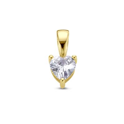 14K Geelgouden Hart Hanger met Juni Geboortesteen - 9,5mm