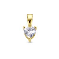 14K Geelgouden Hart Hanger met Juni Geboortesteen - 9,5mm