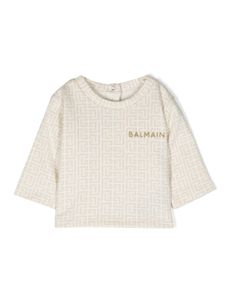 Balmain Kids chemise à motif monogrammé - Tons neutres