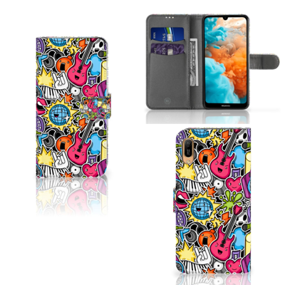 Huawei Y6 (2019) | Wallet Case | met Pasjes | Punk Rock