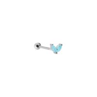 Karma Piercing Double Leaves Turquoise | Zilver