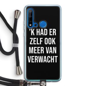 Meer verwacht - Zwart: Huawei P20 Lite (2019) Transparant Hoesje met koord