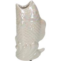 Vase fish fine earthenware ivory 11.5x7x21.5 cm - Hd collection