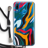 Colored Zebra: Huawei P20 Lite Transparant Hoesje met koord