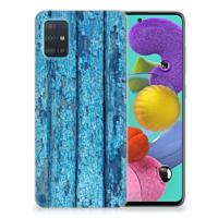 Samsung Galaxy A51 | Bumper Hoesje | Wood Blue