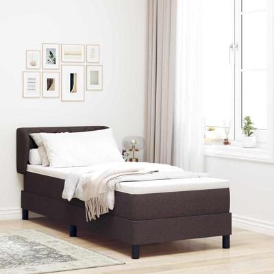 Boxspringbed met matras met matras Donkerbruin 80 x 200 cm Stof
