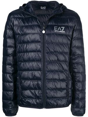Ea7 Emporio Armani doudoune zippée à logo poitrine - Bleu